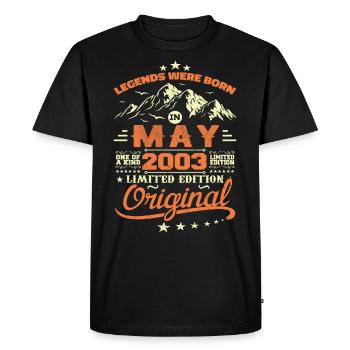Mai 2003 Vintage Nées En Mai 2003 Anniversaire Mai - T-shirt Premium bio Homme - noir - Devant - Nico (187cm)