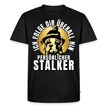 CHIEN DE CHASSE PERSONNEL CHIEN BOULEDOGUE - T-shirt Premium bio Homme - noir - Devant - Nico (187cm)