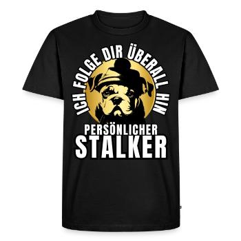 CHIEN DE CHASSE PERSONNEL CHIEN BOULEDOGUE - T-shirt Premium bio Homme - noir - Devant - Nico (187cm)