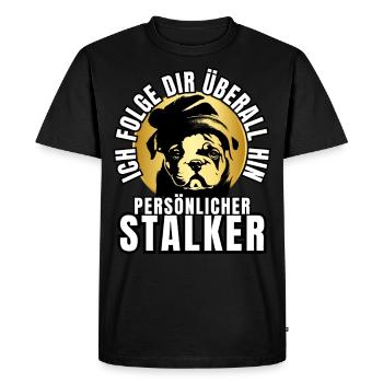 CHIEN DE CHASSE PERSONNEL CHIEN BOULEDOGUE - T-shirt Premium bio Homme - noir - Devant - Nico (187cm)