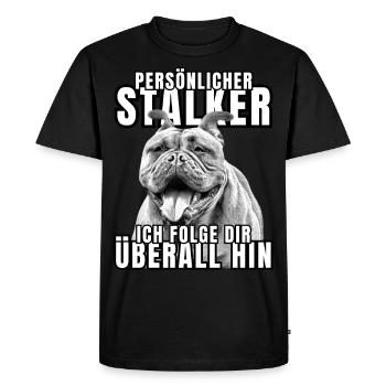 CHIEN DE CHASSE PERSONNEL CHIEN BOULEDOGUE - T-shirt Premium bio Homme - noir - Devant - Nico (187cm)