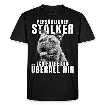 CHIEN DE CHASSE PERSONNEL CHIEN BOULEDOGUE - T-shirt Premium bio Homme - noir - Devant - Nico (187cm)