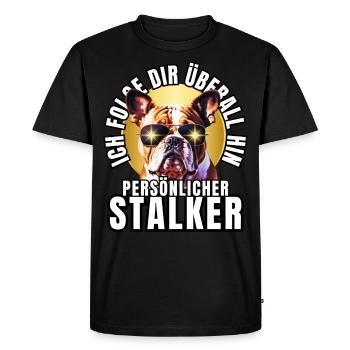 CHIEN DE CHASSE PERSONNEL CHIEN BOULEDOGUE - T-shirt Premium bio Homme - noir - Devant - Nico (187cm)