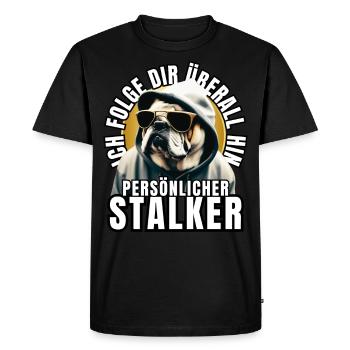 CHIEN DE CHASSE PERSONNEL CHIEN BOULEDOGUE - T-shirt Premium bio Homme - noir - Devant - Nico (187cm)