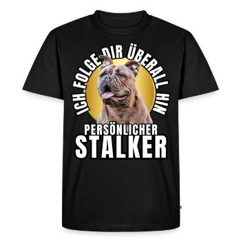 CHIEN DE CHASSE PERSONNEL CHIEN BOULEDOGUE - T-shirt Premium bio Homme - noir - Devant - Nico (187cm)