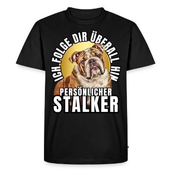 CHIEN DE CHASSE PERSONNEL CHIEN BOULEDOGUE - T-shirt Premium bio Homme - noir - Devant - Nico (187cm)