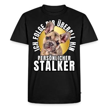 CHIEN DE CHASSE PERSONNEL CHIEN BOULEDOGUE - T-shirt Premium bio Homme - noir - Devant - Nico (187cm)
