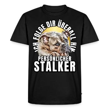 CHIEN DE CHASSE PERSONNEL CHIEN BOULEDOGUE - T-shirt Premium bio Homme - noir - Devant - Nico (187cm)