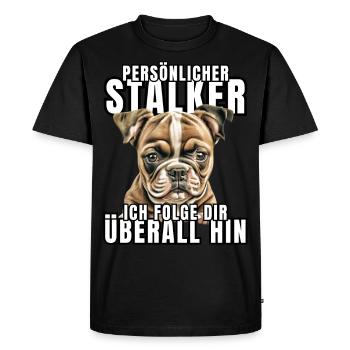 CHIEN DE CHASSE PERSONNEL CHIEN BOULEDOGUE - T-shirt Premium bio Homme - noir - Devant - Nico (187cm)