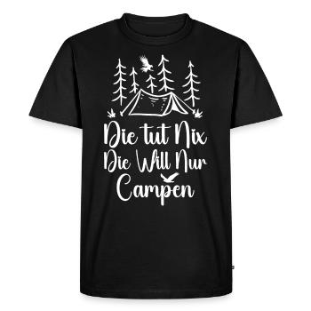Elle veut juste camper - Camper & Camping Motorhome - T-shirt Premium bio Homme - noir - Devant - Nico (187cm)