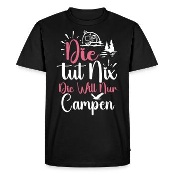 Elle veut juste camper - Camper & Camping Motorhome - T-shirt Premium bio Homme - noir - Devant - Nico (187cm)