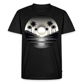 Escapade tropicale au clair de lune - T-shirt Premium bio Homme - noir - Devant - Nico (187cm)