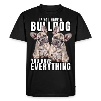 SI VOUS AVEZ UN BOULEDOGUE - bouledogue français - T-shirt Premium bio Homme - noir - Devant - Nico (187cm)