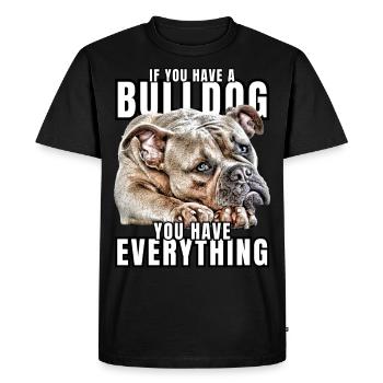 SI VOUS AVEZ UN BOULEDOGUE - Bulldog Dog CHIENS - T-shirt Premium bio Homme - noir - Devant - Nico (187cm)