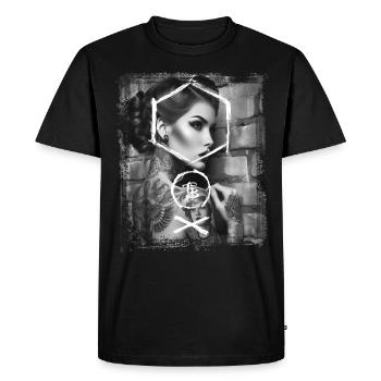 Tatouage Encré Tatoué - T-shirt Premium bio Homme - noir - Devant - Nico (187cm)