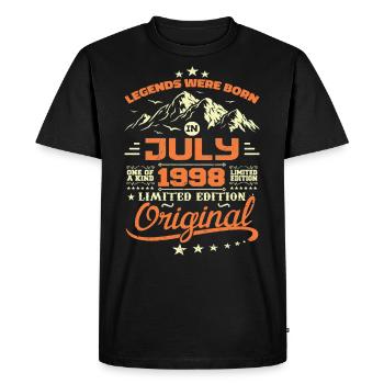 July 1998 Birthday Gift July 1998 - Men's Premium Organic T-Shirt - black - Front - Nico (187cm)