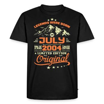 Juillet 2004 Cadeau D’anniversaire Juillet 2004 - T-shirt Premium bio Homme - noir - Devant - Nico (187cm)