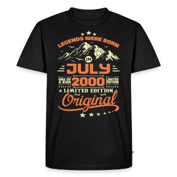 July 2000 Birthday Gift July 2000 - Men's Premium Organic T-Shirt - black - Front - Nico (187cm)