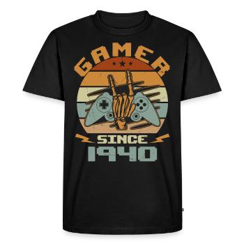 Gamer Since 1940 - Gaming Birthday Gift 1940 - Men's Premium Organic T-Shirt - black - Front - Nico (187cm)