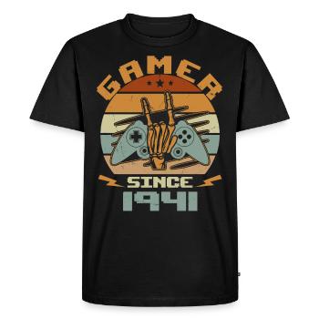 Gamer Since 1941 - Gaming Birthday Gift 1941 - Men's Premium Organic T-Shirt - black - Front - Nico (187cm)