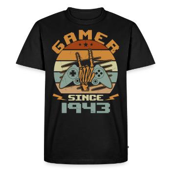 Gamer Since 1943 - Gaming Birthday Gift 1943 - Men's Premium Organic T-Shirt - black - Front - Nico (187cm)