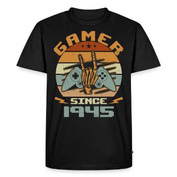 Gamer Since 1945 - Gaming Birthday Gift 1945 - Men's Premium Organic T-Shirt - black - Front - Nico (187cm)