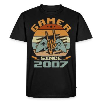 Gamer Since 2007 - Gaming Birthday Gift 2007 - Men's Premium Organic T-Shirt - black - Front - Nico (187cm)