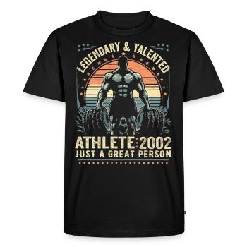 Vintage 2002 Fitness Cadeau D'anniversaire 2002 - T-shirt Premium bio Homme - noir - Devant - Nico (187cm)
