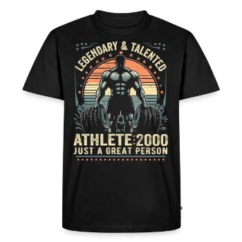 Vintage 2000 Fitness Cadeau D'anniversaire 2000 - T-shirt Premium bio Homme - noir - Devant - Nico (187cm)