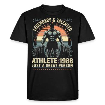 Vintage 1988 Fitness Cadeau D'anniversaire 1988 - T-shirt Premium bio Homme - noir - Devant - Nico (187cm)