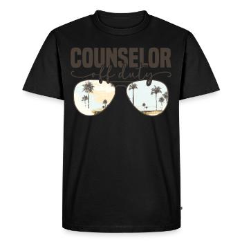 Conseiller d’école Hors service Drôle Vacances d’été - T-shirt Premium bio Homme - noir - Devant - Nico (187cm)