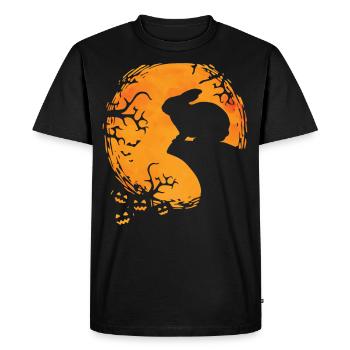 Drôle de lapin Halloween Silhouette - T-shirt Premium bio Homme - noir - Devant - Nico (187cm)
