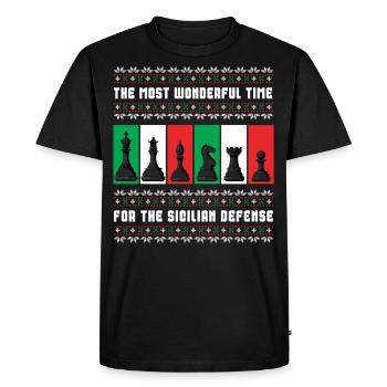 Christmas Chess Ugly Christmas Sweater - Men's Premium Organic T-Shirt - black - Front - Nico (187cm)