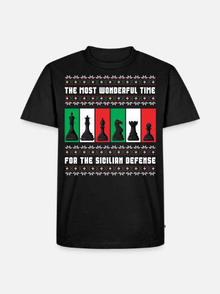Weihnachtsschach Hässlicher Weihnachtspullover - Männer Premium Bio T-Shirt - Schwarz