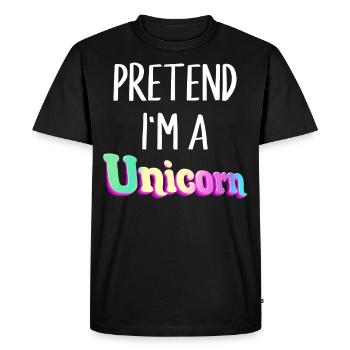 Pretend I'm A Unicorn Halloween Costume - Men's Premium Organic T-Shirt - black - Front - Nico (187cm)