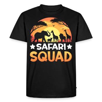 Safari Squad Animaux Coucher de soleil Zoo Faune - T-shirt Premium bio Homme - noir - Devant - Nico (187cm)