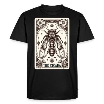 Cicada Tarot Card Brood Emergence - Men's Premium Organic T-Shirt - black - Front - Nico (187cm)