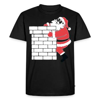 Silhouette du Père Noël Style minimaliste - T-shirt Premium bio Homme - noir - Devant - Nico (187cm)