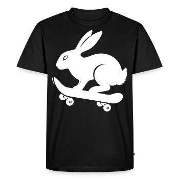 Bunny Rabbit Skateboard Skater Silhouette - Men's Premium Organic T-Shirt - black - Front - Nico (187cm)