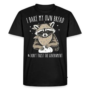 Funny Raccoon - I Bake My Own Bread - T-shirt Premium bio Homme - noir - Devant - Nico (187cm)