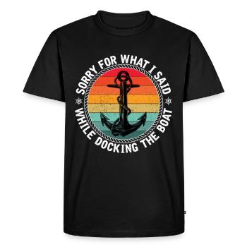 Capitaine - T-shirt Premium bio Homme - noir - Devant - Nico (187cm)