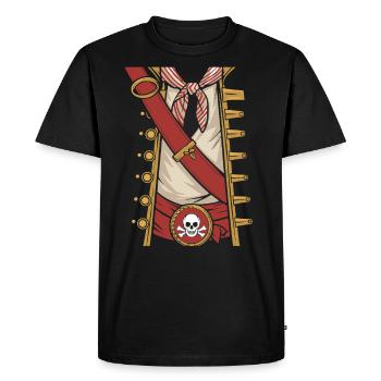 T-shirt déguisement de pirate pour garçons et hommes - T-shirt Premium bio Homme - noir - Devant - Nico (187cm)