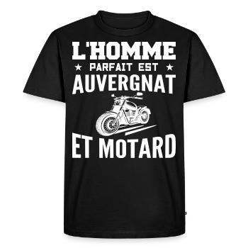 L'Homme Parfait Est Auvergnat Motard - T-shirt Premium bio Homme - noir - Devant - Nico (187cm)