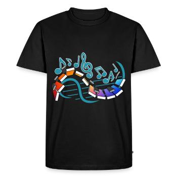 Piano Notes Musicales Street Art - T-shirt Premium bio Homme - noir - Devant - Nico (187cm)