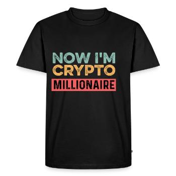 Crypto Millionnaire. Poison pour personne riche - T-shirt Premium bio Homme - noir - Devant - Nico (187cm)