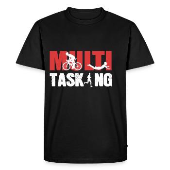 Multitasking Cyclist Poison - Men's Premium Organic T-Shirt - black - Front - Nico (187cm)