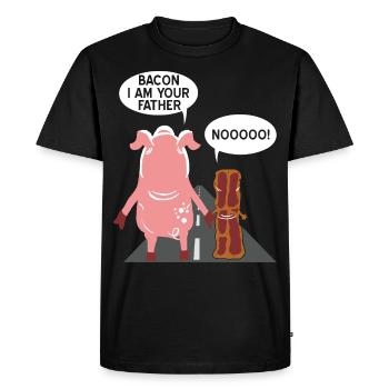 Bacon Je suis ton père - T-shirt Premium bio Homme - noir - Devant - Nico (187cm)