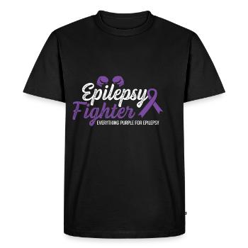 Epilepsy Fighter Happy Person Gift - Men's Premium Organic T-Shirt - black - Front - Nico (187cm)