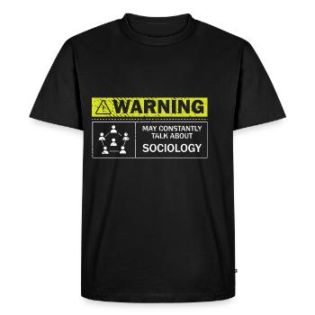 Peut parler constamment don de sociologue - T-shirt Premium bio Homme - noir - Devant - Nico (187cm)