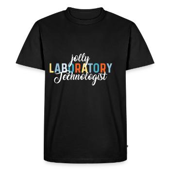 Technicien de laboratoire Jolly. Joyeux technicien de laboratoire Ge - T-shirt Premium bio Homme - noir - Devant - Nico (187cm)